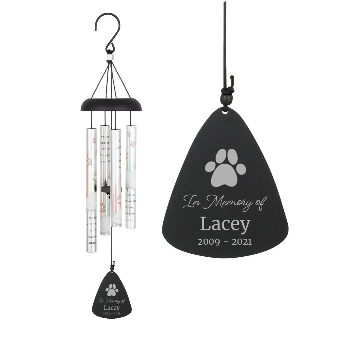 Pet Memorial Wind Chime Personalized Dog Memorial Wind Chime Etsy