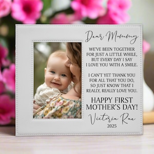 Premier cadre photo pour la fête des mères | 1er cadeau de bébé pour la fête des mères | Chère maman poème cadeau de fête des mères | Fête des mères personnalisée 2025