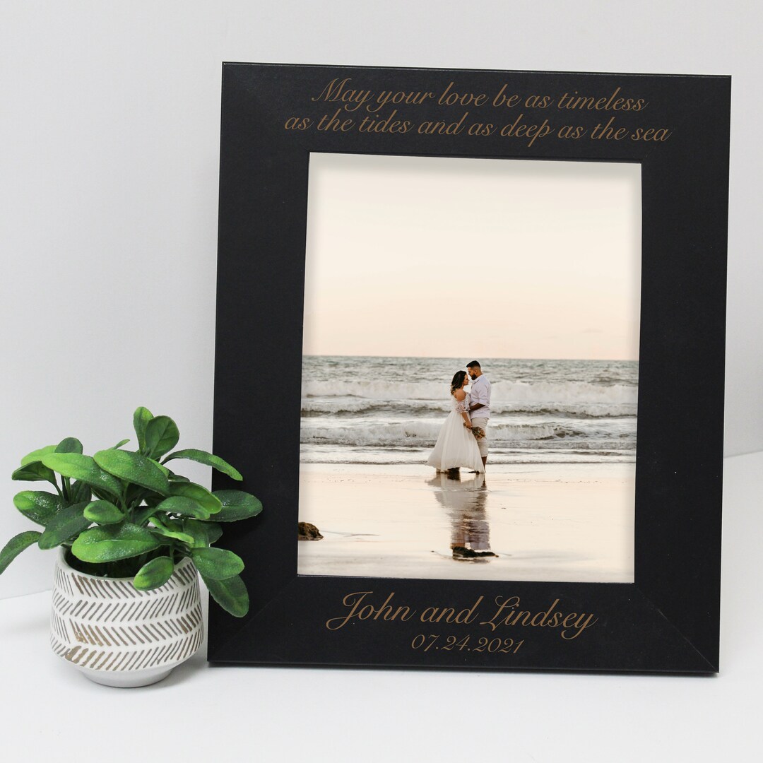 Beach Wedding Picture Frame Personalized Beach Wedding Photo Frame 8x10