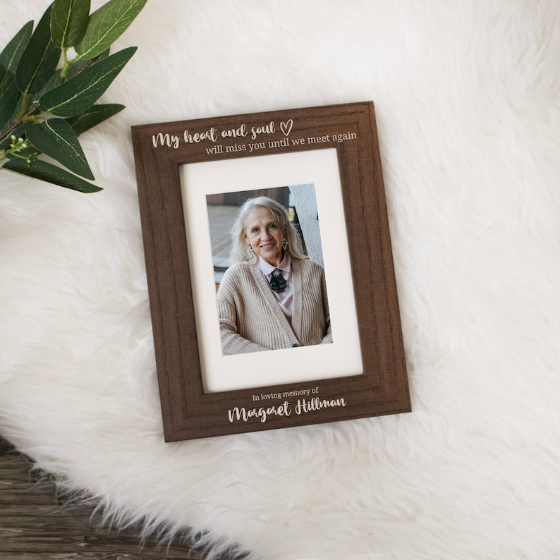 Personalized memorial picture frame with Until We Meet Again quote