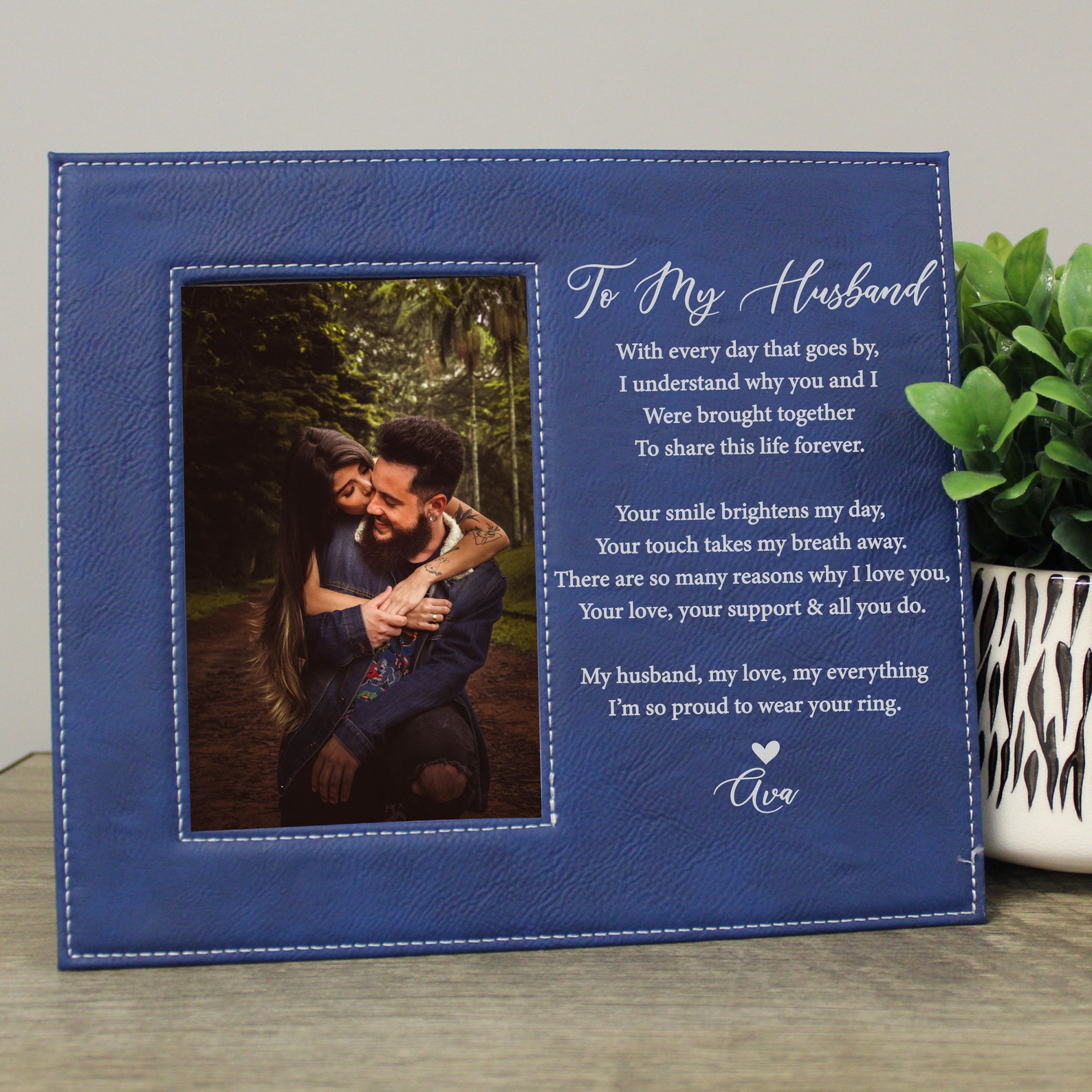 To My Husband Picture Frame Personalized Husband Picture Etsy