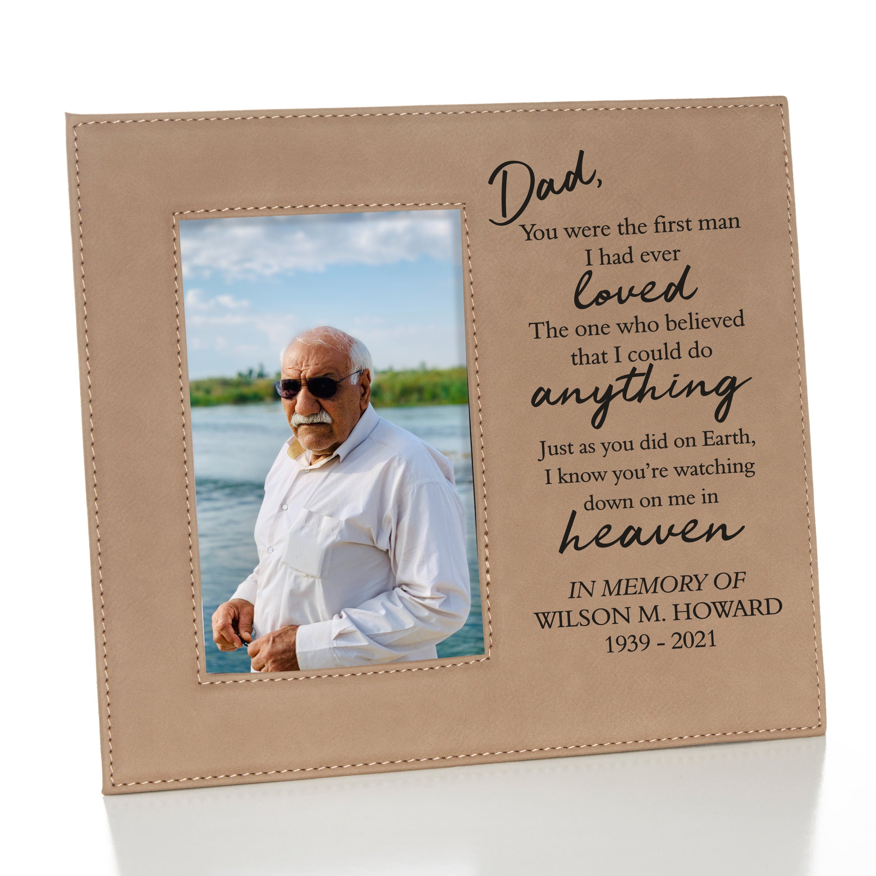 Dad Memorial Picture Frame Custom Father Memorial Picture Etsy