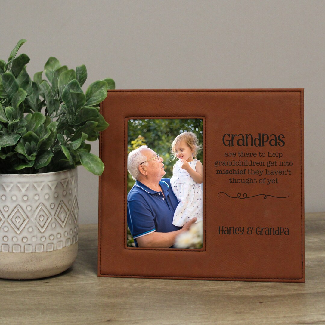 Grandpa and Grandchildren Frame Personalized Grandfather Picture Frames Grandpa and Grandkid