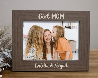 Cadre photo maman fille | Cadre photo personnalisé pour la fête des mères | Présentoir photo pour maman de filles | Cadeau pour maman et fille
