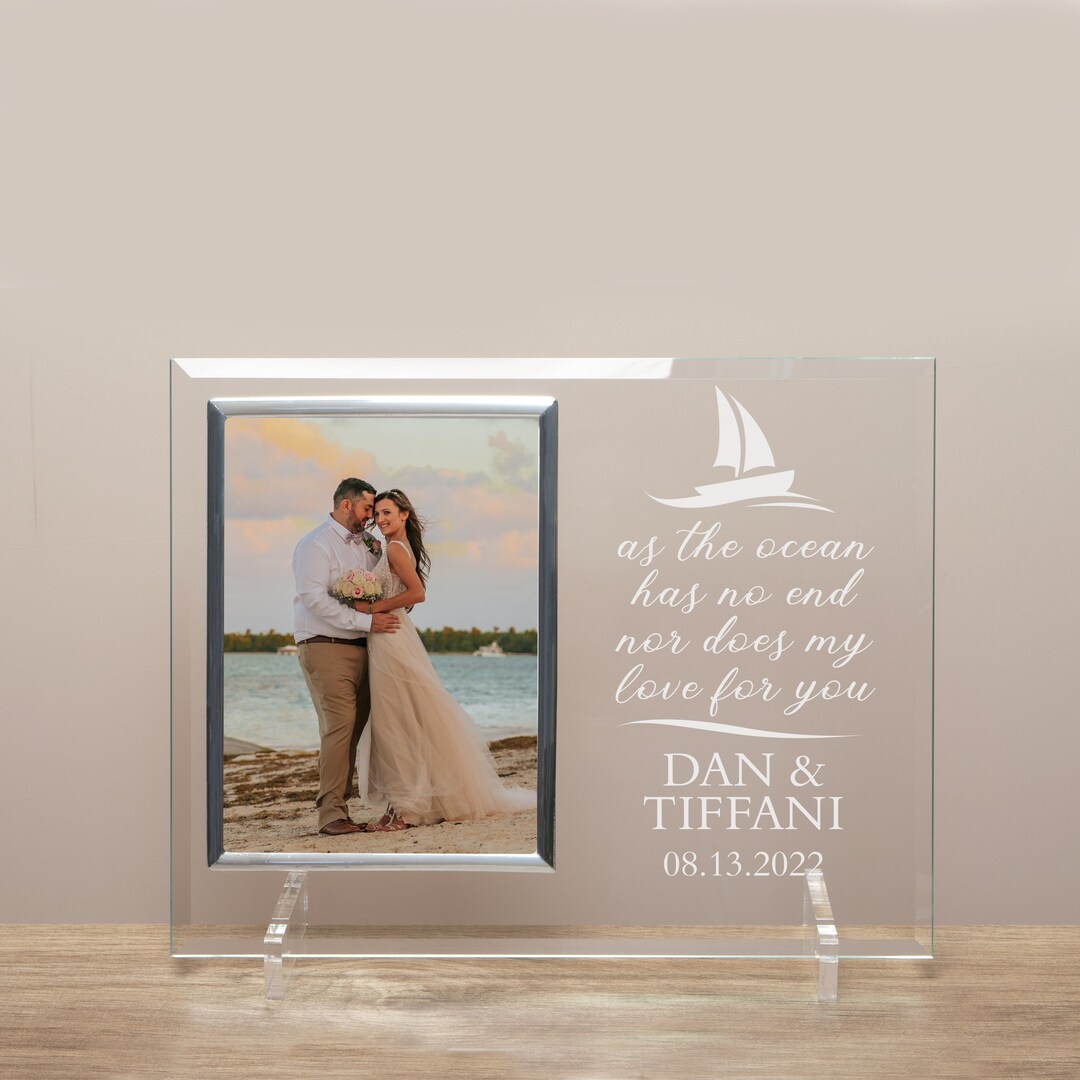 Beach Wedding Picture Frame Personalized Ocean Wedding Picture Frame