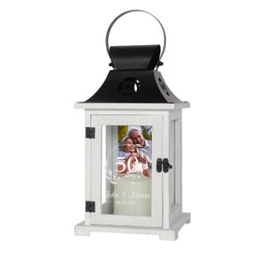 Anniversary Gifts for Couples | Personalized Anniversary Picture Frame Lantern | 10th Anniversary Gift | 50th Anniversary Gift for Parents afbeelding 5