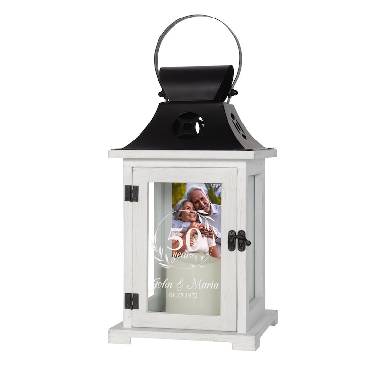 Anniversary Gifts for Couples | Personalized Anniversary Picture Frame Lantern | 10th Anniversary Gift | 50th Anniversary Gift for Parents afbeelding 5