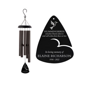 Hummingbird Wind Chime | Hummingbirds Visit From Heaven Sympathy Wind Chime | Funeral Wind Chime | Personalized Bereavement Gift