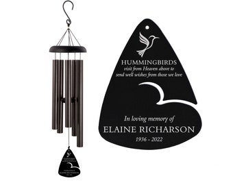Hummingbird Wind Chime | Hummingbirds Visit From Heaven Sympathy Wind Chime | Funeral Wind Chime | Personalized Bereavement Gift