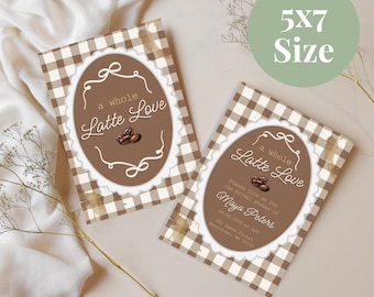 A Whole Latte Love Bridal Shower Invitations | Canva Template Digital Download | Editable Printable Invitation