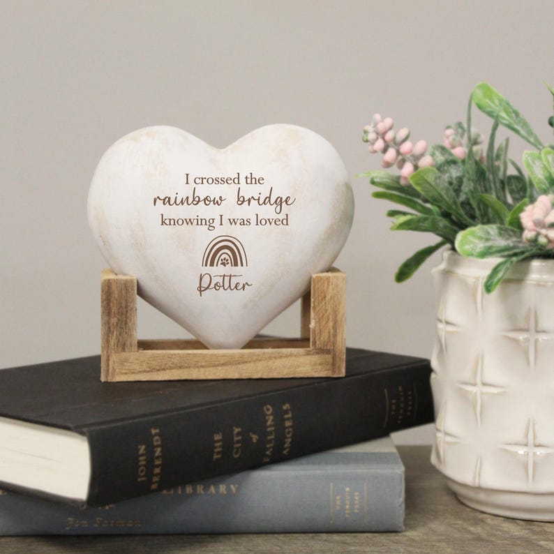 Crossed the Rainbow Bridge Memorial Plaque | Pet Memorial Gift | Rainbow Bridge Pet Remembrance Gift | Cat Memorial Gift | Pet Loss Gift image 5