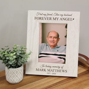 Husband Memorial Picture Frame | Memorial Gift for Loss of Husband | Personalized Sympathy Gift for Husband | Bereavement Gift Grieving Wife