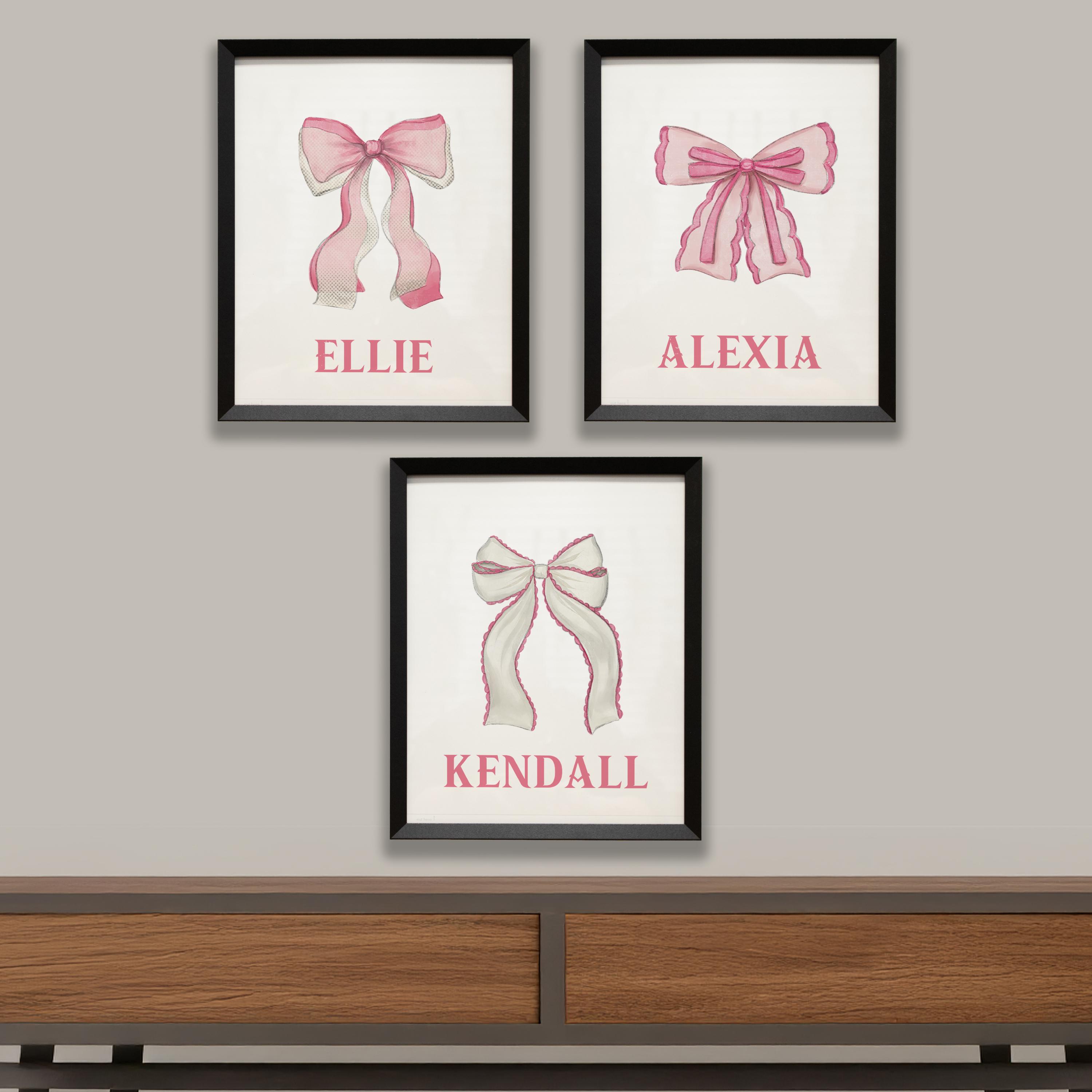 Coquette Football Bow Wall Decor - Pink Preppy Bow Sign For Dorm, Bedroom, Door