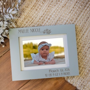 Personalized Baby Stats Picture Frame | Baby Birth Info Frame | Baby Girl Picture Frame | Baby Boy Picture Frame | Nursery Picture Frame