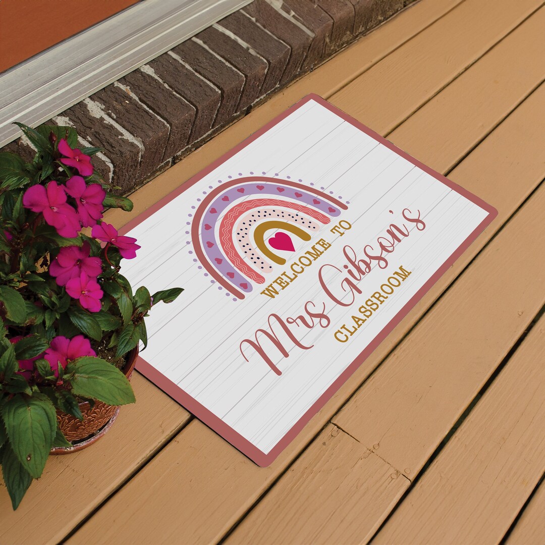 Teacher Classroom Doormat Personalized Classroom Welcome Mat Custom Teacher Gifts Personalized ...