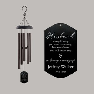 Loss of Husband Memorial Wind Chime | Husband Angel Wind Chime | Personalized Husband Sympathy Gift | Husband Remembrance | Husband Funeral