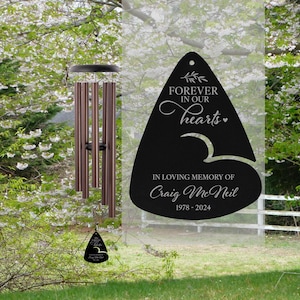 In Memory Wind Chime | Bereavement Gifts | Memorial Wind Chime Personalized | Sympathy Gift | Custom Grief Gifts | Remembrance Wind Chimes