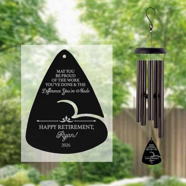 Regalos de jubilación personalizados para mujeres / Carillón de viento de jubilación para mujeres / Regalo único de jubilación para compañeras de trabajo / Regalo de jubilación para maestras