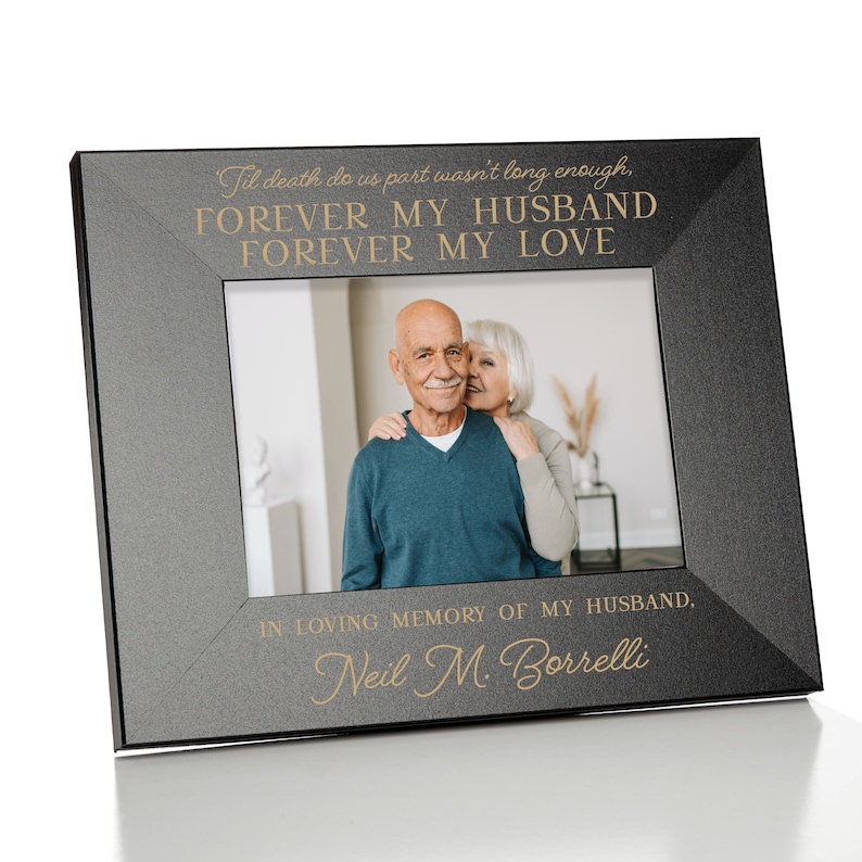 Husband Memorial Picture Frame Loss of Husband Sympathy Gift Husband Bereavement Gift Husband Passed Away In Memory of Husband Gift image 1