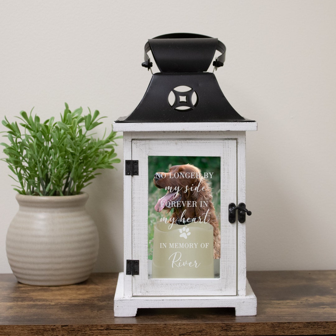 Personalized Pet Memorial Picture Frame Lantern | Pet Remembrance Gift ...