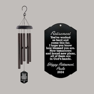 Retirement Gift for Coworker | Retirement Wind Chime | Retirement Gift for Men or Women | Religious Retirement Gift | Retired Presents