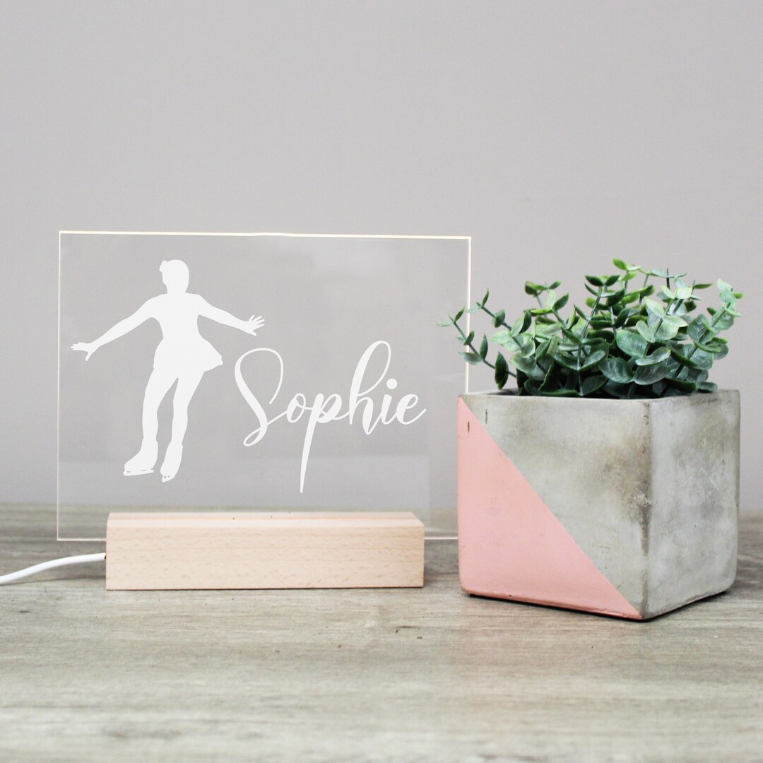 Figure Skating Night Light Personalized Ice Skater Light Ice Skating Gift for Girls Personalized