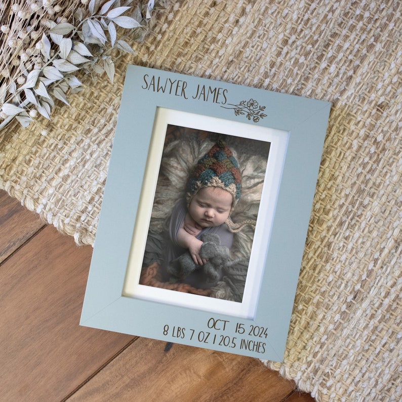 Personalized Baby Stats Picture Frame | Baby Birth Info Frame | Baby ...
