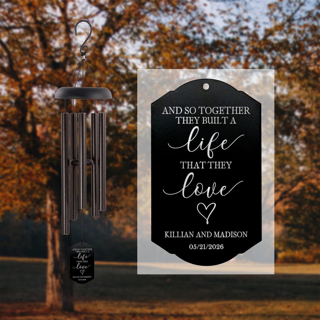 Wedding Wind Chime Personalized | And So Together Wind Chime | Personalized Wedding Gifts | Anniversary Wind Chime | Christmas Gift Couples