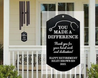 Retirement Gift for Nurses | Personalized Retirement Wind Chime | Retired Nurse Gift | Retirement Gift from Coworkers | Nurse Garden Gift