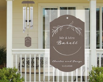 Mr & Mrs Wind Chime | Personalized Wedding Wind Chime | Mr and Mrs Wedding Wind Chime | Unique Wedding Gifts | Engraved Wedding Wind Chime