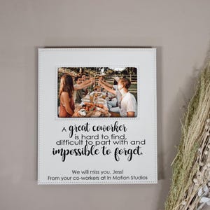Coworker Goodbye Gift Picture Frame | Personalized Picture Frame with Message from Coworkers | Coworker Leaving Gift Custom Picture Frame