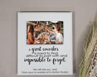 Coworker Goodbye Gift Picture Frame | Personalized Picture Frame with Message from Coworkers | Coworker Leaving Gift Custom Picture Frame