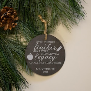 ornement de retraite d'enseignant | Cadeau pour enseignant à la retraite | enseignant à la retraite | Décoration de Noël pour professeur | Cadeau de retraite pour enseignant