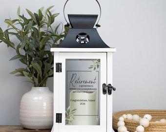 Retirement Gifts for Coworkers | Personalized Retirement Candle Lantern | Retirement Gifts for Men or Women | Teacher Retirement Gifts