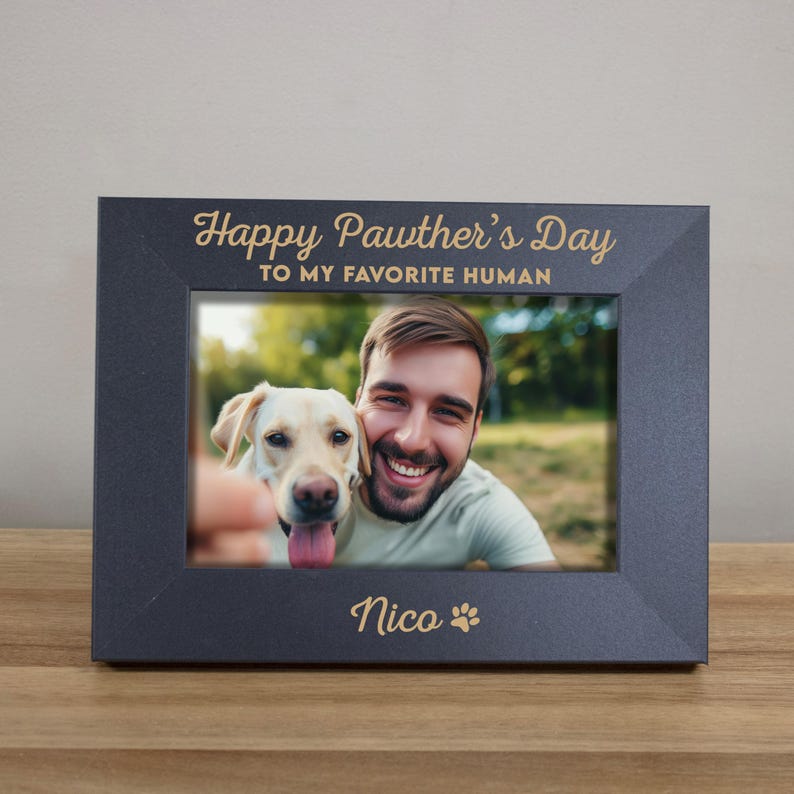 Happy Pawther's Day Picture Frame For Dog Dads.