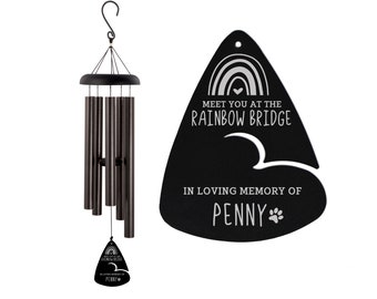 Pet Memorial Wind Chime | Rainbow Bridge Wind Chime | Pet Loss Sympathy Gift | Loss of Pet Gift | Pet Remembrance Keepsake | Dog Wind Chime