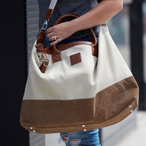 Monogram Weekender Bag for Women Canvas Weekender Bag for | Etsy