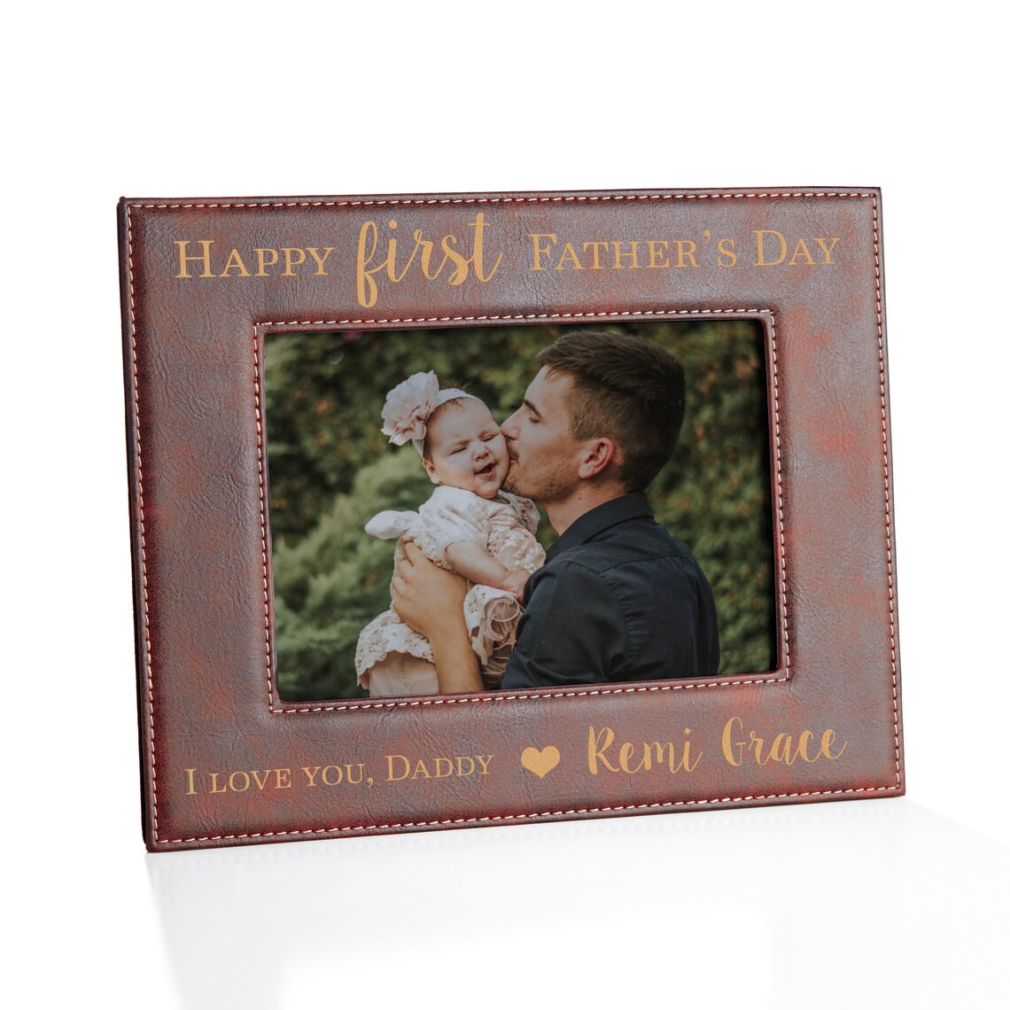 First Father's Day Picture Frame Personalized with Name Etsy