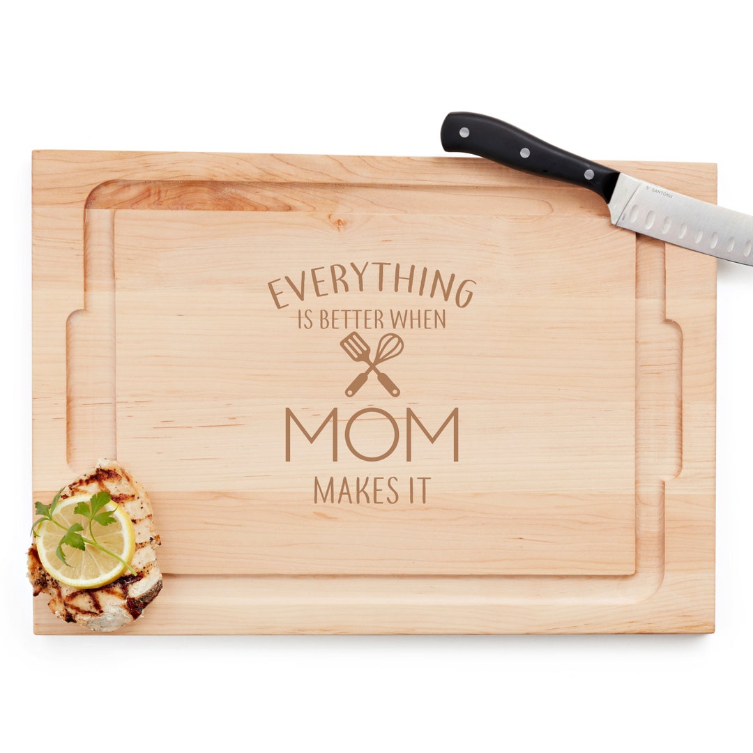 Mom Cutting Board Gift Wood Cutting Board for Mom Mom Engraved Wooden