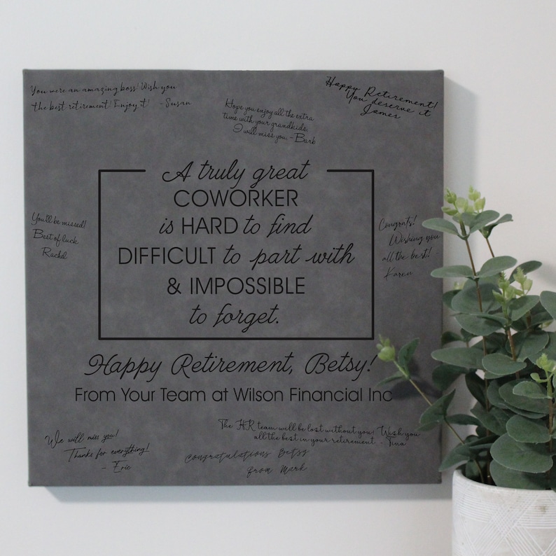 Retirement Gift From Coworkers Personalized Retirement Gift Etsy