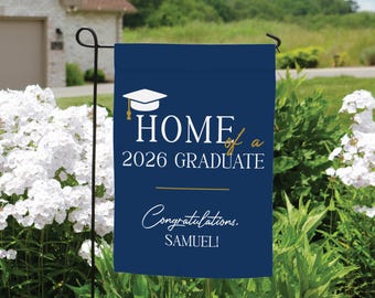 Graduation Party Sign | Graduation Garden Flag | Personalized Home of 2026 Grad Garden Flag | Senior Garden Flag | 2026 Graduation Yard Flag