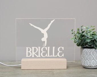 Gymnast Night Light | Personalized Gymnastics LED Light | Gymnastics Room Decor | Girl Night Light | Personalized Gymnast Gift for Girls