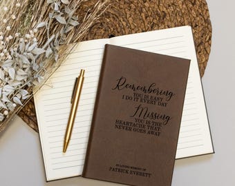 Remembering You Grief Journal | Personalized Memorial Journal | Remembrance Notebook | Memories of You Journal | Sympathy Gift for Her