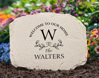 Personalized Garden Stone | Monogram Garden Stone | Gifts for Garden | Housewarming Gifts | Garden Decoration | Yard Decor Stepping Stone