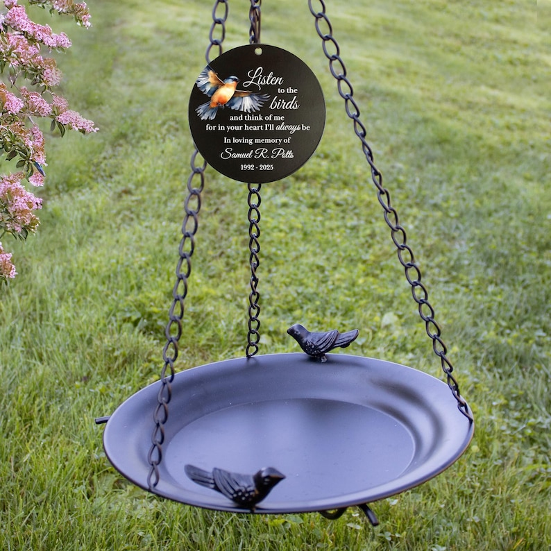 Memorial Bird Rip Memorial Bird Bath | Garden Remembrance Gifts | Bird Lover Sympathy ...
