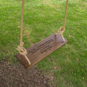 Memorial Tree Swing Personalized | Feel the Wind Sympathy Swing | In Memory of Gift | Personalized Memorial Gifts | Outdoor Memorial Gift