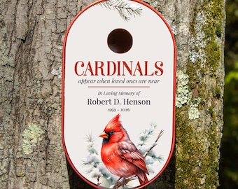 Cardinal Bird House Memorial | Garden Remembrance Gift | Personalized Sympathy Gifts | Cardinals Appear Memorial Gift | Garden Memorial Gift