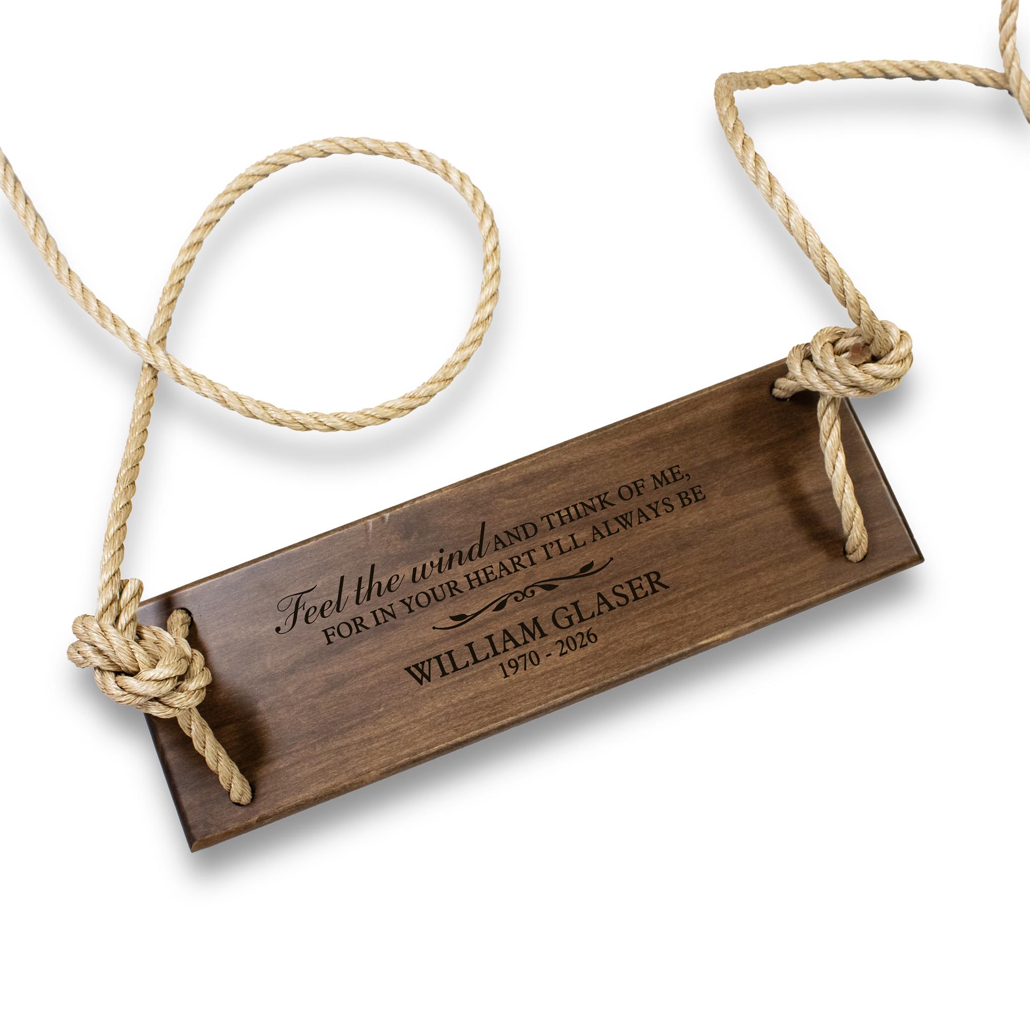 Memorial Tree Swing Personalized | Feel the Wind Sympathy Swing