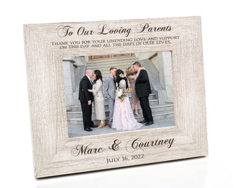 Parents Wedding Picture Frame Personalized | Parents of the Bride Picture Frame | Grooms Parents Gift | Custom Wedding Picture Frame Parents