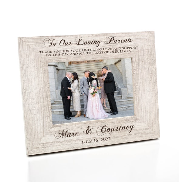Parents Wedding Picture Frame Personalized | Parents of the Bride Picture Frame | Grooms Parents Gift | Custom Wedding Picture Frame Parents